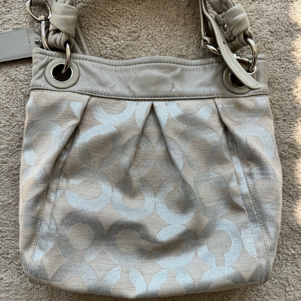 Vintage Y2K Coach Parker OP Art Signature Silver Bag (13508) - Picture 5 of 15